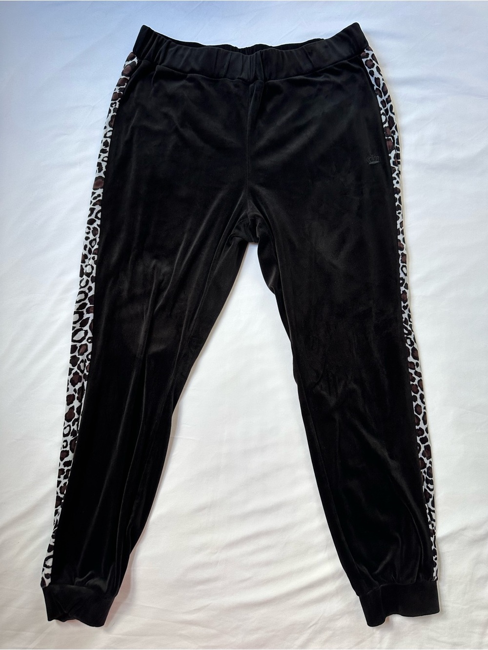 Juicy Couture Black Leopard Velour Sweatpants